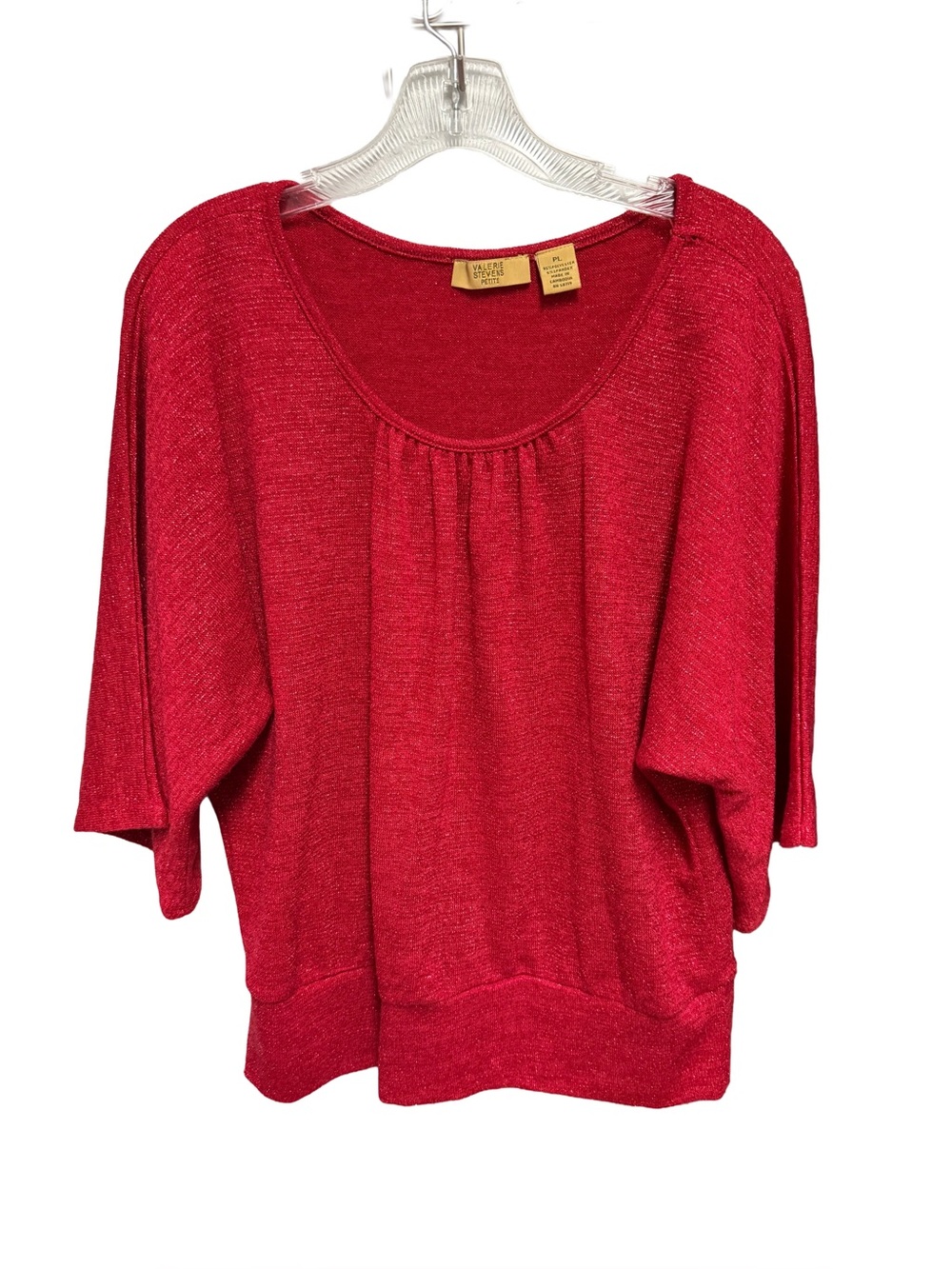 Valerie Stevens Women's Petite Large Red Sparkly Blouse boho